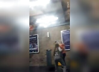 Shocking attack on two women by three young girls in a railway station