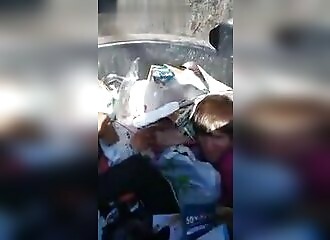 Californian discovers drug addict in garbage can