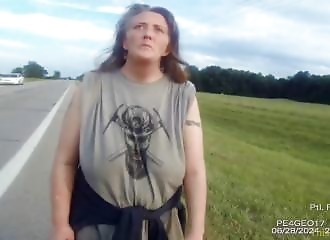 In-car camera shows wanted woman punching Georgetown police officer in the face