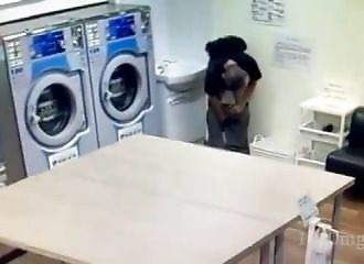 In a hurry, he takes a shit in the corner of a laundromat