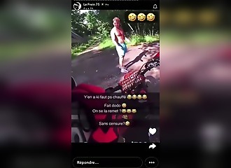 Two men get into an argument as they pass each other in the woods