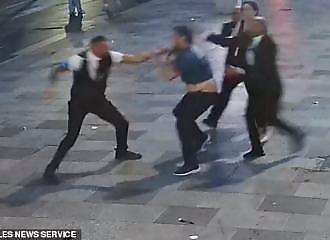 Bouncer knocks out a man for no reason