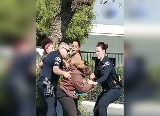 Chaotic arrest in a high school parking lot in Highland, California