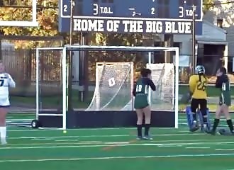 A female field field hockey player had her teeth knocked out by a male rival 