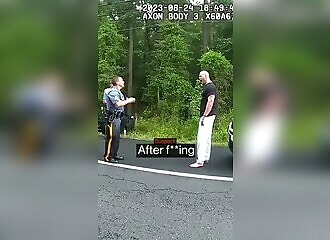 Tense confrontation between a veteran and eight police officers