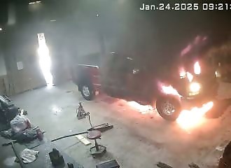 What did he do to make his pickup catch fire so easily?