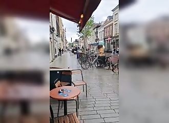 Man deliberately hits two police horses