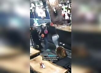 A waitress gets her ass kicked for refusing a refund
