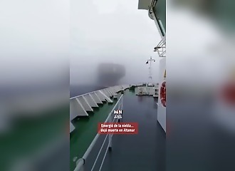 North Sea: spectacular collision off the coast of England filmed live