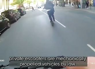 A drug dealer, driving without a license or insurance, fleeing on an electric scooter—the perfect combination