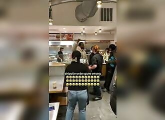 He attacks an employee for a too-small portion and uses racism as an excuse