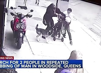 New York scum attacks wrong couple, gets stabbed 7 times