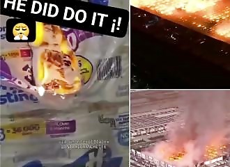 He sets fire to his employer's warehouse and films the whole thing live