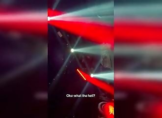 Intents Festival: A visitor climbs to the top of a stage structure and causes a panic
