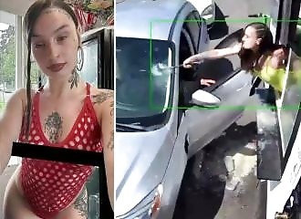Bikini-clad waitress sprays drinks with hammer for revenge