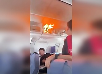A battery catches fire in a luggage compartment during an Air China flight