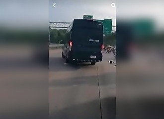 Road rage: He speeds through a group of motorcyclists to avoid being late