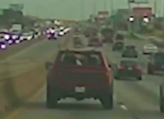 He deliberately rammed a police SUV, forcing it off the road in Texas