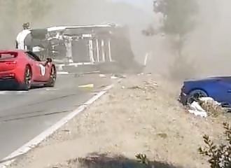 Dangerous overtaking kills couple in Ferrari