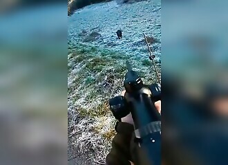 Will this hunter be able to stop a wild boar charging at him?
