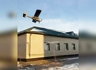 Ukrainian drone explodes after flying into Russian special forces base