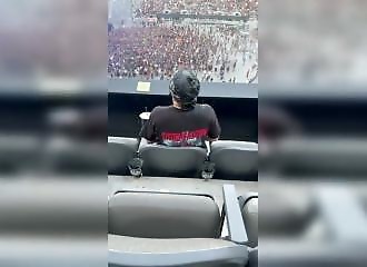 He jerks off at a concert and gets punched in the jaw