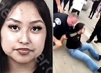 Arrest of a protester who threw her drink at a policeman