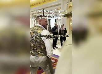McGregor spits at a fan who provokes him in public