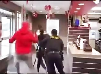 A child predator tries to flee when police come to arrest him