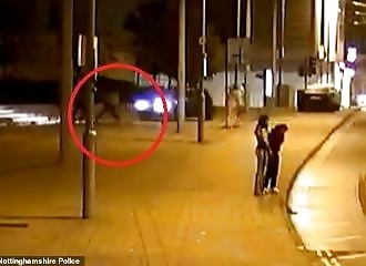 Driver plows into crowd after fight