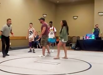 Father assaults a referee during a wrestling match between his son and another boy