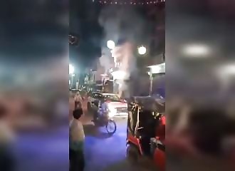 A fireworks display goes wrong at a wedding in India