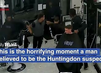 The perpetrator of the knife attack on a British train bursts into a hairdressing salon